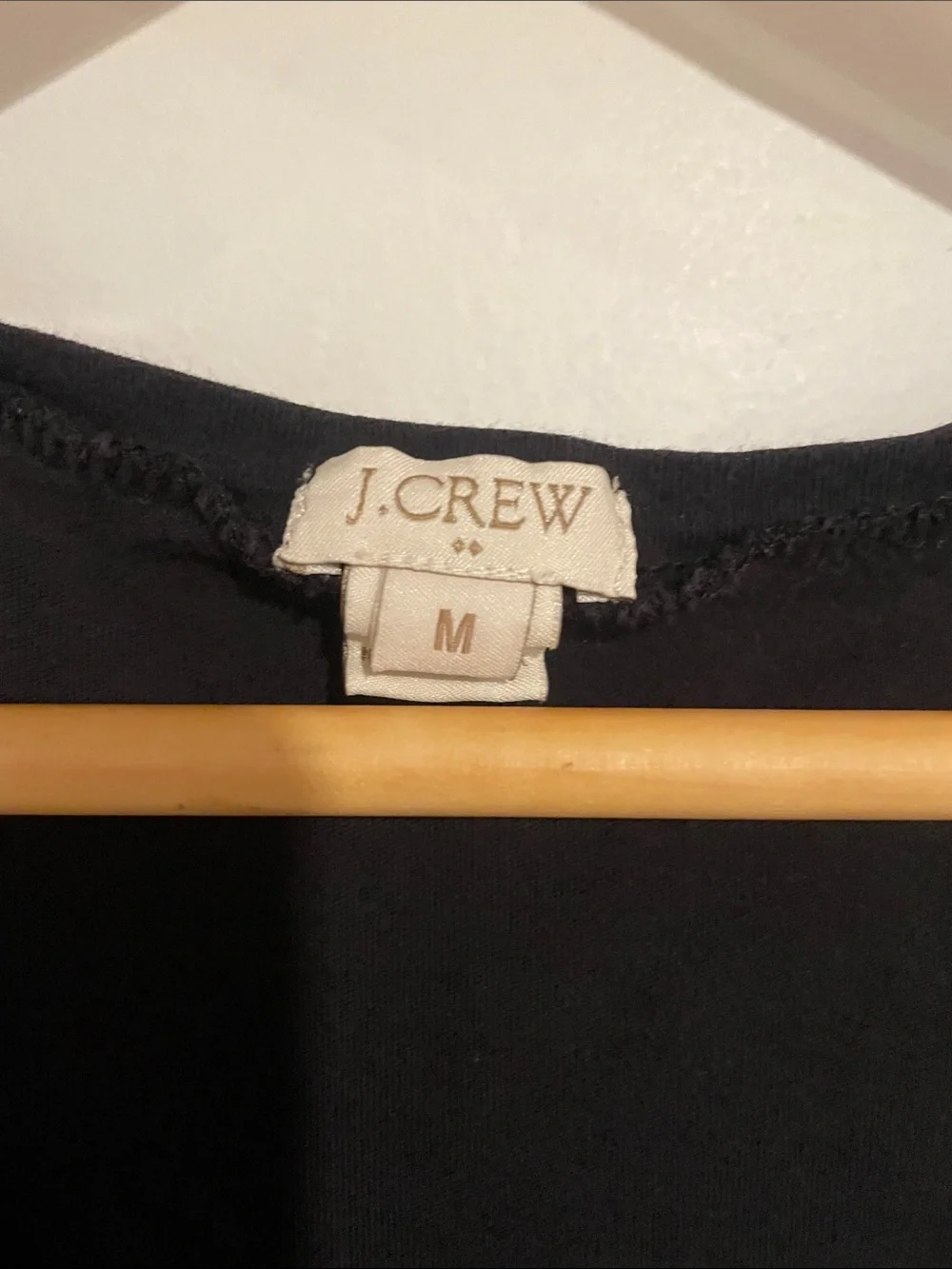 J. Crew Black V-Neck Short Sleeve Tee Sz M B135